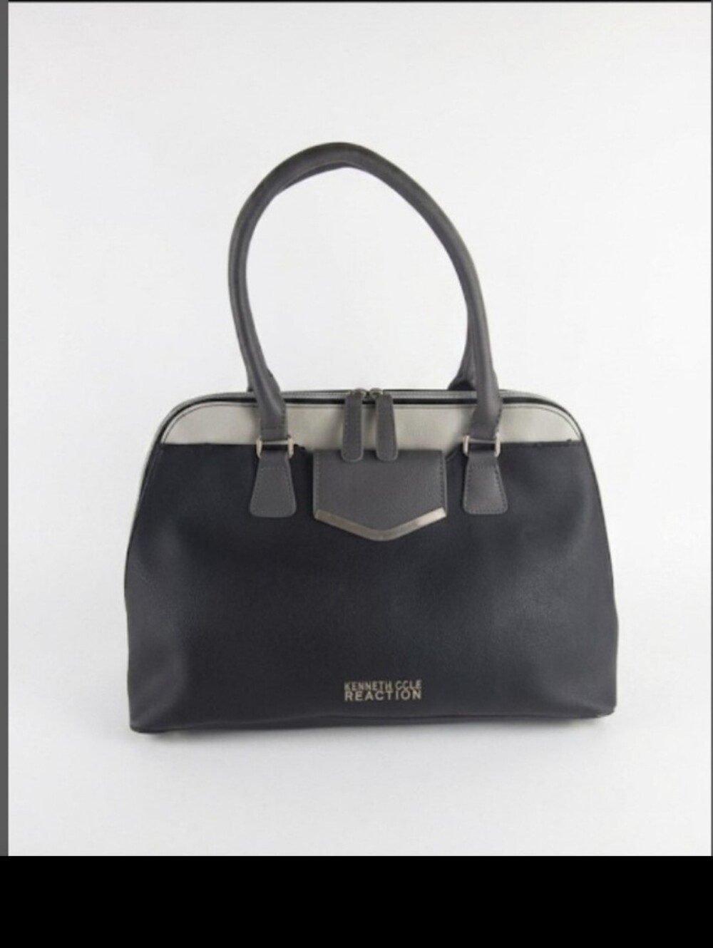 Kenneth Cole Reaction Black and Gray Two-Tone Satchel